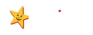 Carl's jr. logo reverse in white