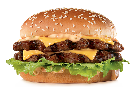 the big carl double cheese burger