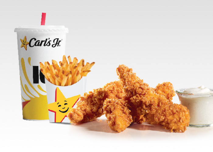 3 piece hand-breaded chicken tender combo with fries and drink