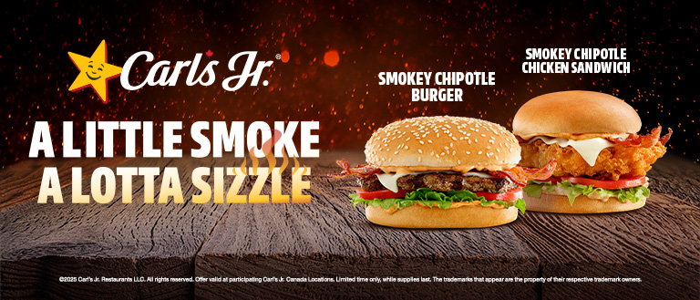 Smokey Chipotle Burger and Smokey Chipotle Chicken Burger.