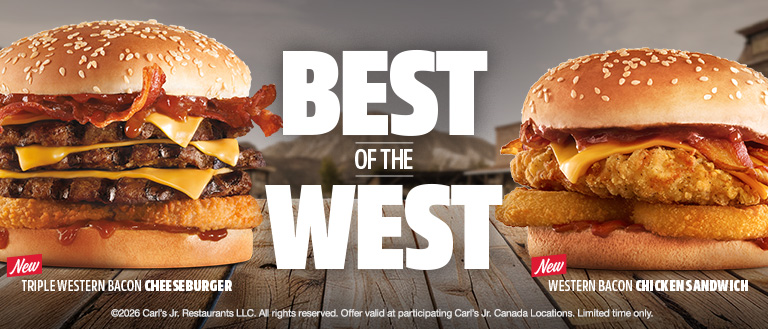 Best of the west.New Triple Western Bacon Cheeseburger. New Western Bacon Chicken Sandwich