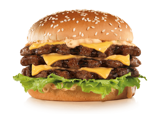 the really big triple cheese burger