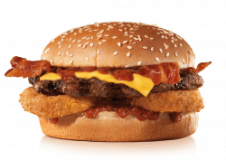 western cheese bacon onion rings burger